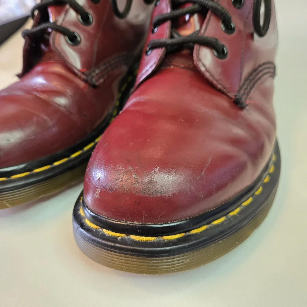 Dr. Martens Doc Martens Burgundy Leather 1460 Grunge Combat Boots 8 11821 - Picture 3 of 16